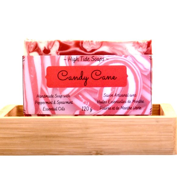 Candy Cane Handmade Soap with Peppermint & Spearmint Essential Oils - Picture 1 of 4